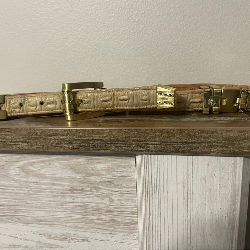 Hornback Alligator Belt Gold Lion hardware kids size 28